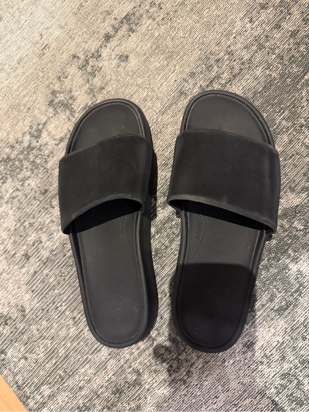 Lululemon Classic Black Slide Sandals - Wide Single Strap - worn outside once